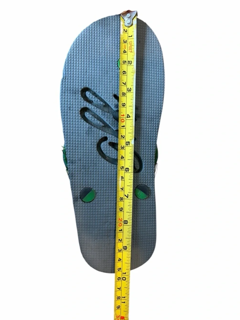 Unique Green Grass-Top Flip Flop Sandals with Black Straps-GFF